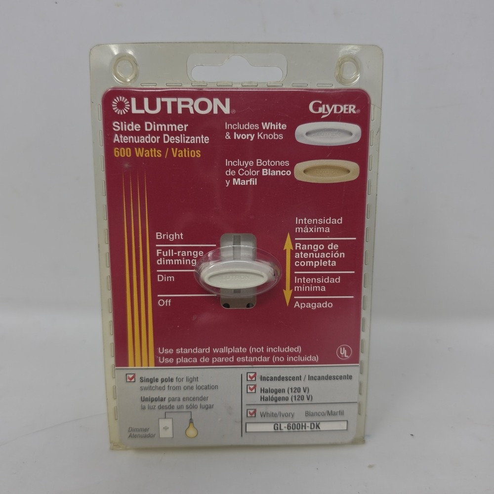 BRAND NEW Lutron Glyder 600-Watt Single Pole Slide Dimmer.  S
